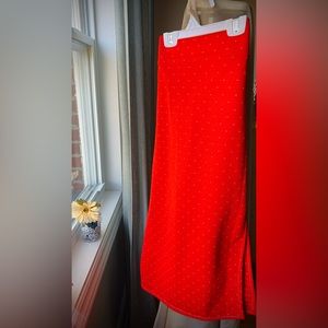 RETRO red stretch skirt with side slits 🌹